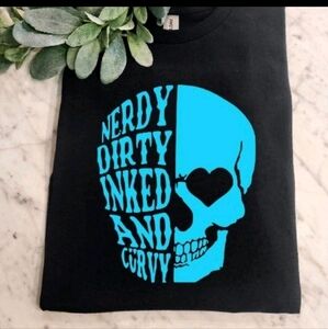 Skull shirt nerdy dirty inked curvy popular trending cute Black And Blue